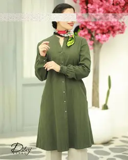 مانتو نخ ژاکارد سبز (مدل دلاوا) - خانه طراحی و دوخت دیباج