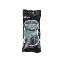 تیغ 3 لبه دسته مشکی سیلور 4 عدد