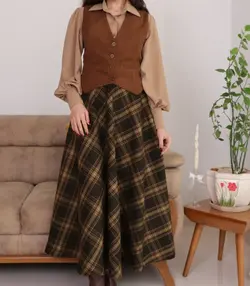 ست جلیقه دامن پاییزی دخترانه