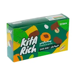 پکیج خرما بار پسته و قیسی کیتاریچ 25 گرمی بسته 12 عددی
