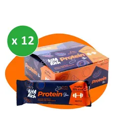 پکیچ شکلات پروتئین بار کیتاریچ زردآلو و آلو با روکش کاکائو تلخ 45 گرمی بسته 12 عددی