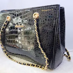 کیف ورنی زنانه مجلسی زنجیردار
