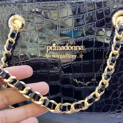 کیف ورنی زنانه مجلسی زنجیردار
