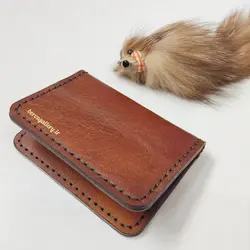 جا کارتی چرم طبیعی دست دوز
