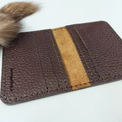جا کارتی چرم طبیعی دست دوز