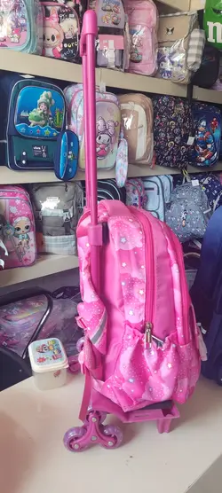 دسته چرخ دار کوله ،۶ چرخ ۳۶۰ درجه ترولی ویژه همه نوع کوله پشتی دبستان