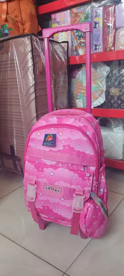 دسته چرخ دار کوله ،۶ چرخ ۳۶۰ درجه ترولی ویژه همه نوع کوله پشتی دبستان