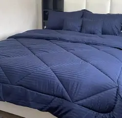 سرویس کامل لحاف روتختی هتلی رنگ سرمه‌ای