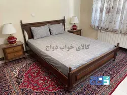 روتختی کشدار تخت دونفره طرح پتینه طوسی کد 140204261