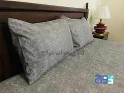 روتختی کشدار تخت دونفره طرح پتینه طوسی کد 140204261