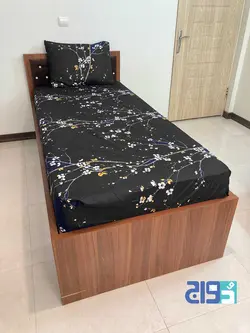 روتختی کشدار تشک تک نفره ترک طرح زنبق سرمه‌ای