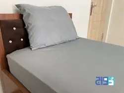 روتختی کشدار تشک یک و نیم نفره ساده تک رنگ ( طوسی) کد 140105051