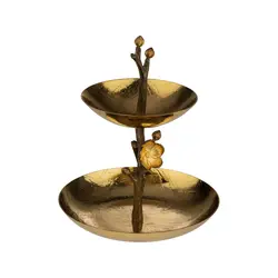 شیرینی خوری 2 طبقه کوچک استیل طلایی آنمون15787