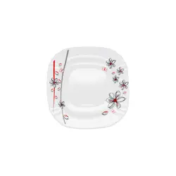 سرویس غذا خوری 25 پارچه اوپال هومیت طرح ماریا قرمز مربع