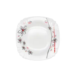 سرویس غذا خوری 25 پارچه اوپال هومیت طرح ماریا قرمز مربع