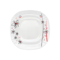 سرویس غذا خوری 25 پارچه اوپال هومیت طرح ماریا قرمز مربع