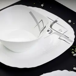 سرویس غذا خوری 25 پارچه اوپال هومیت طرح شایا خاکستری