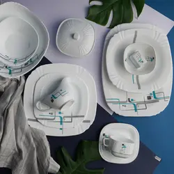 سرویس غذا خوری 40 پارچه اوپال هومیت طرح شایا آبی