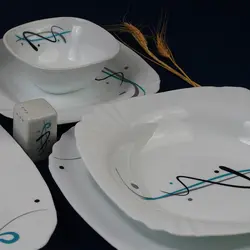 سرویس  غذا خوری اوپال طرح آرشا فیروزه ای