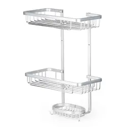 سبد حمام 3 طبقه مدل دیواری کروم براق