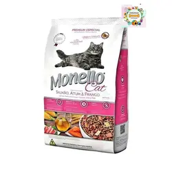 غذای خشک گربه بالغ حاوی ماهی سالمون و مرغ برند مونلو monello وزن 15 کیلوگرم