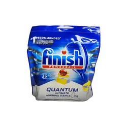قرص ماشین ظرفشویی فینیش مدل کوانتوم با رایحه لیمو 36 عددی Finish