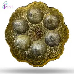كاسه ي ٤ اينچ بدون پايه طرح طاووس | ظروف برنجی | پزبده