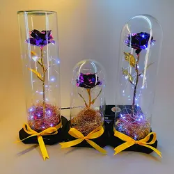 گل رز جاودان گلکسی بنفش | باکس دیو و دلبر | کادو ولنتاین - فروشگاه اینترنتی پزبده| فروش اکسسوری زنانه