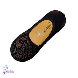 پاپوش زنانه مشکی طرح برگ مخمل - فروشگاه اینترنتی پزبده|اکسسوری زنانه