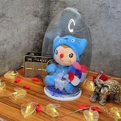 عروسک بچه کلاه دار خارجی رنگ آبی باکس خمره ای - فروشگاه اینترنتی پزبده