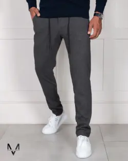 شلوار پشمی پشت کش ذغالی تیره 52207