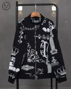 کاپشن خلبانی مشکی خط سفید 521129