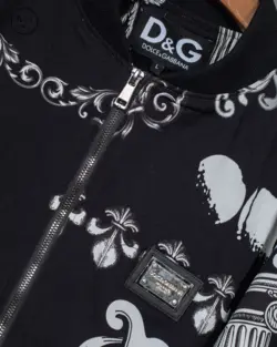 کاپشن خلبانی مشکی خط سفید 521129