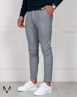 شلوار پشمی دو پیله کبریتی طوسی 521114