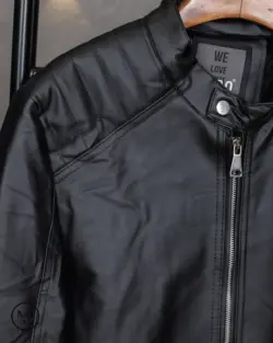 کاپشن چرم سرمه ای 521125