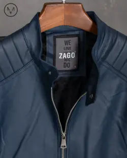 کاپشن چرم سرمه ای 521125