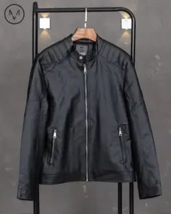 کاپشن چرم سرمه ای 521125