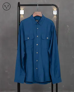 پیراهن دو جیب سرمه ای 33104