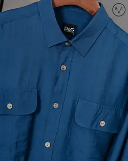 پیراهن دو جیب سرمه ای 33104