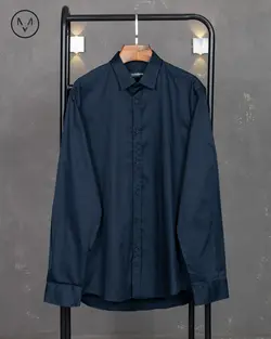 پیراهن ساتن سرمه ای 52326