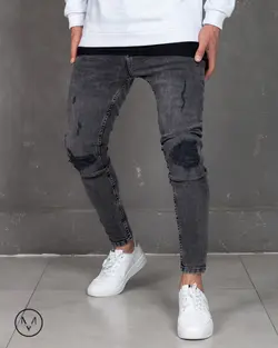 شلوار جین ذغالی روشن 4715/3