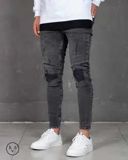 شلوار جین ذغالی روشن 4715/3