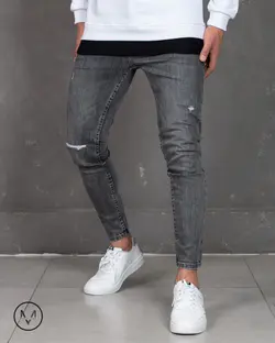 شلوار جین ذغالی روشن 4793/2