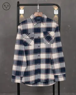 پیراهن پشمی سرمه ای قرمز 52311