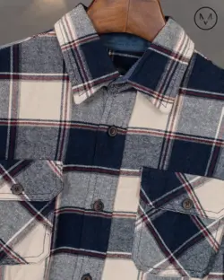 پیراهن پشمی سرمه ای قرمز 52311