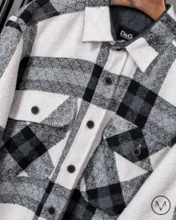 پیراهن پشمی شیری مشکی 52218