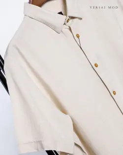 پيراهن کوتاه راه راه کرم 33131 bottega veneta - فروشگاه پوشاک مردانه