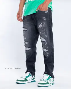 شلوار جين ذغالي 30115a - فروشگاه پوشاک مردانه ورسای مد