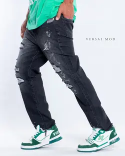 شلوار جين ذغالي 30115a - فروشگاه پوشاک مردانه ورسای مد