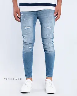 شلوار جين آبي تيره 4001b BERSHKA - فروشگاه پوشاک مردانه ورسای مد